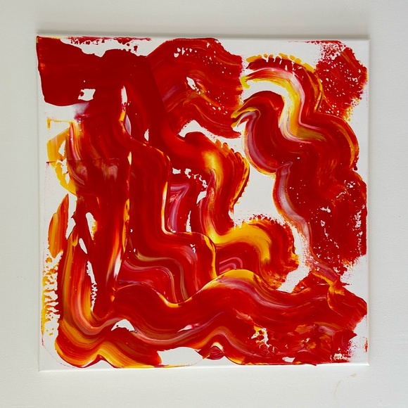 24” x 24” Acrylic Painting - Titled - Apples and Bananas - Picture 2 of 7